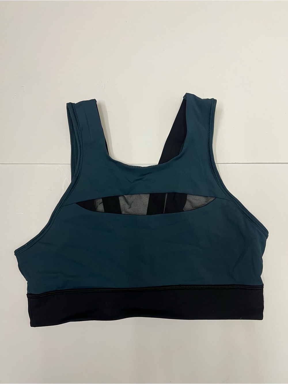 Lululemon Run The Day Bra Submarine Black Mesh Size 8